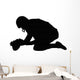 Silhouette American Football Holder Wall Decal