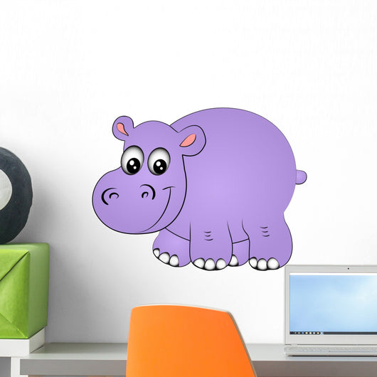 Rhinoceros Hippopotamus One Insulated Wall Decal