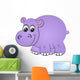 Rhinoceros Hippopotamus One Insulated Wall Decal