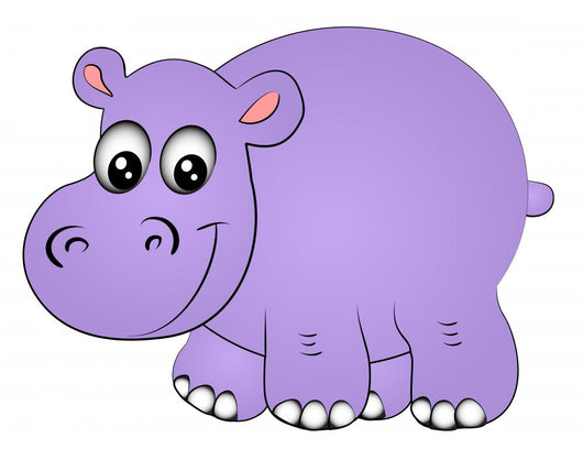Rhinoceros Hippopotamus One Insulated Wall Decal