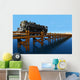CG Train on a Bridge Over Water Render Wall Decal