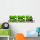 Green Retro Locomotive with Wall Decal