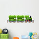 Green Retro Locomotive with Wall Decal
