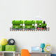 Green Retro Locomotive with Wall Decal