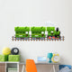 Green Retro Locomotive with Wall Decal