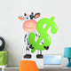 Cartoon Cow with Dollar Sign Wall Decal