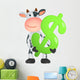 Cartoon Cow with Dollar Sign Wall Decal