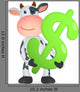 Cartoon Cow with Dollar Sign Wall Decal