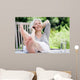 Attractive Gray-haired Woman Phone Wall Decal