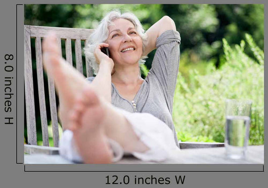 Attractive Gray-haired Woman Phone Wall Decal