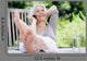 Attractive Gray-haired Woman Phone Wall Decal