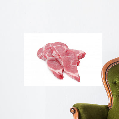 Pork Chop Wall Decal shown on a wall