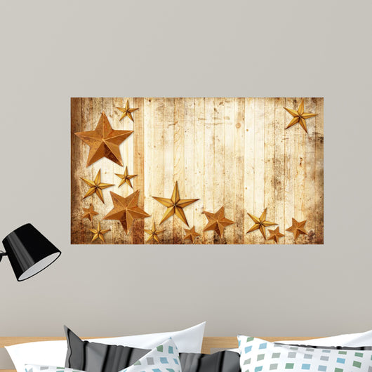 Country Christmas Stars Wall Decal