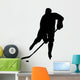 Hockey Player Silhouette Check Wall Decal
