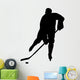 Hockey Player Silhouette Check Wall Decal