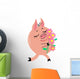 Pig with Bouquet Flowers Wall Decal