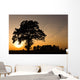Tree Silhouette and Sunset Wall Decal