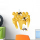 Three Bees and Honeycombs Wall Decal