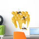 Three Bees and Honeycombs Wall Decal
