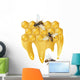 Three Bees and Honeycombs Wall Decal