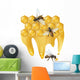 Three Bees and Honeycombs Wall Decal