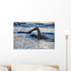 Swimmer Mid-Lap in a Pool Wall Decal