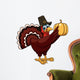 Cartoon Thanksgiving Turkey with Pumpkin Wall Decal