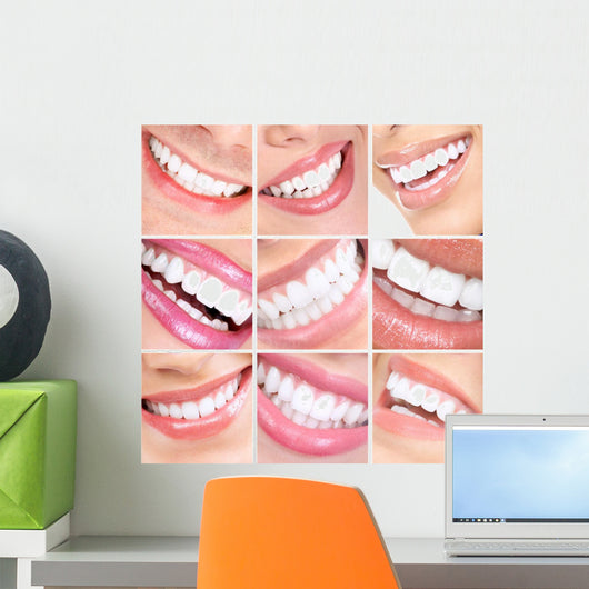 Smile and Teeth 3x3 Image Grid Wall Decal