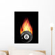 Pool Billiards Ball Fire Wall Decal