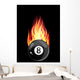 Pool Billiards Ball Fire Wall Decal