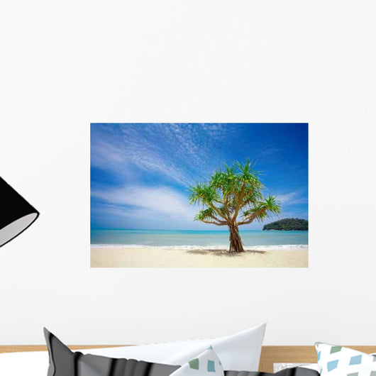 Beach Tree and Ocean Wall Decal