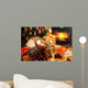 Christmas Plate Front Fireplace Wall Decal