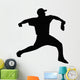 Baseball Pitcher Throwing Ball Wall Decal