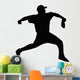 Baseball Pitcher Throwing Ball Wall Decal
