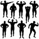 Body Building Male Forms Silhouettes Wall Decal