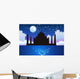 Taj Mahal Moon Stars Wall Decal