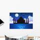 Taj Mahal Moon Stars Wall Decal