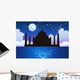 Taj Mahal Moon Stars Wall Decal