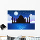 Taj Mahal Moon Stars Wall Decal