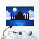 Taj Mahal Moon Stars Wall Decal