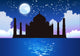 Taj Mahal Moon Stars Wall Decal