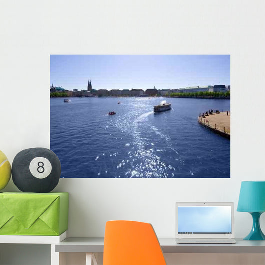 Binnenalster Hamburg Tretboote Alsterdampfer Wall Decal