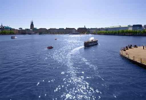 Binnenalster Hamburg Tretboote Alsterdampfer Wall Decal