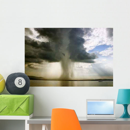 Beginning Tornado over Lake - Horizontal Wall Decal