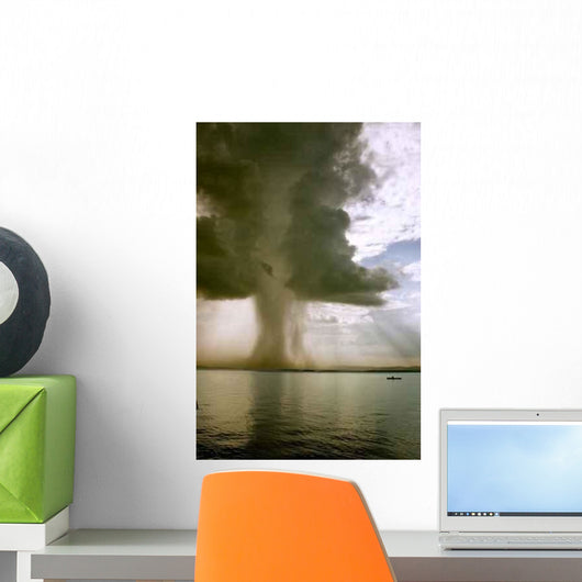 Beginning Tornado over Lake - Vertical Wall Decal