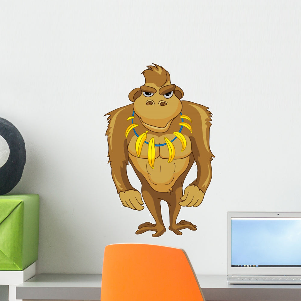 Buff Cartoon Monkey Wall Decal - WallMonkeys.com – Wallmonkeys