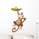 Cartoon Monkey from a Branch Wall Decal