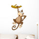 Cartoon Monkey from a Branch Wall Decal