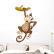 Cartoon Monkey from a Branch Wall Decal