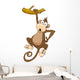 Cartoon Monkey from a Branch Wall Decal